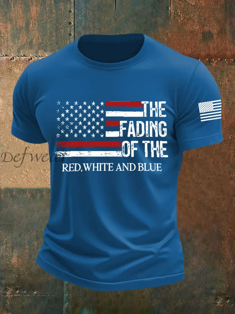 Men’s The Fading Of The Red White And Blue Short-sleeved T-shirt Blue / S