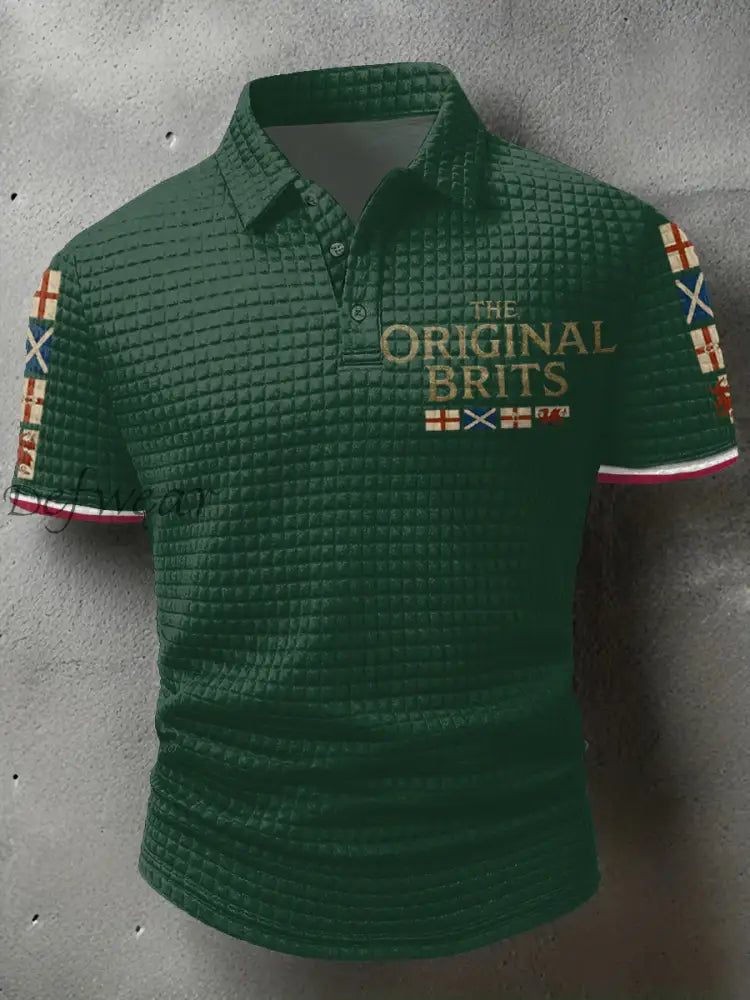 Men’s The Original Brits Printed Casual Tops Dark Green / S