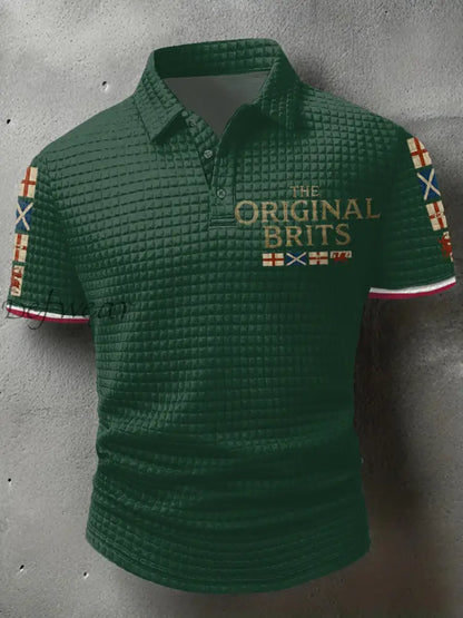 Men’s The Original Brits Printed Casual Tops Dark Green / S