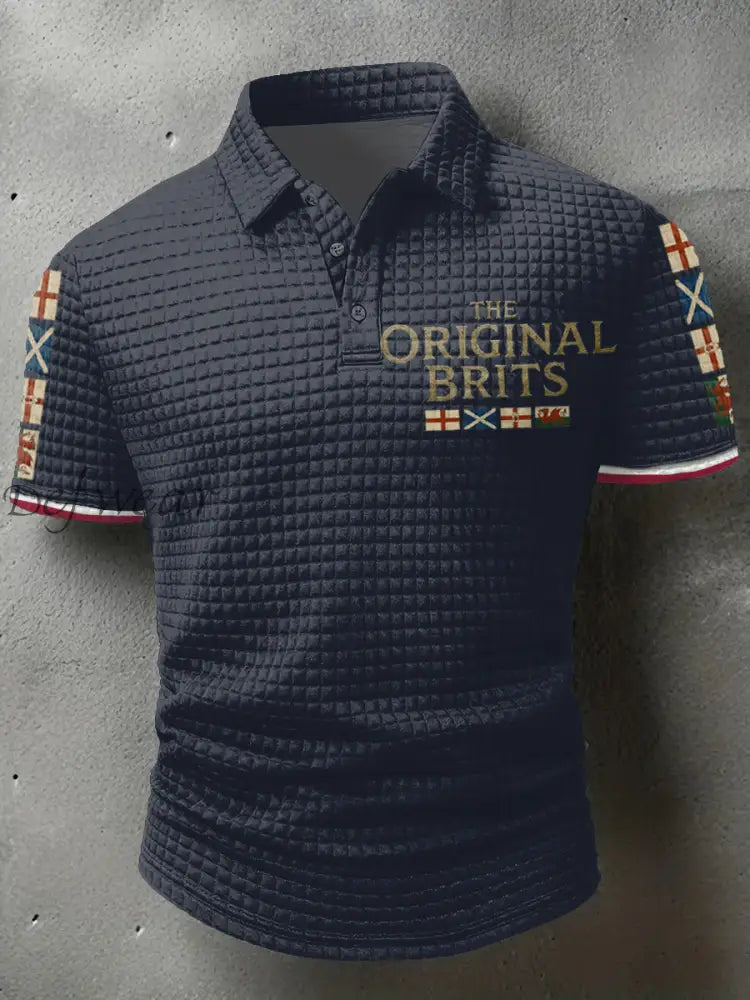 Men’s The Original Brits Printed Casual Tops Navy Blue / S