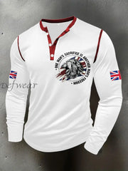 Men’s UK Flag Art Printed Casual Tops White / S
