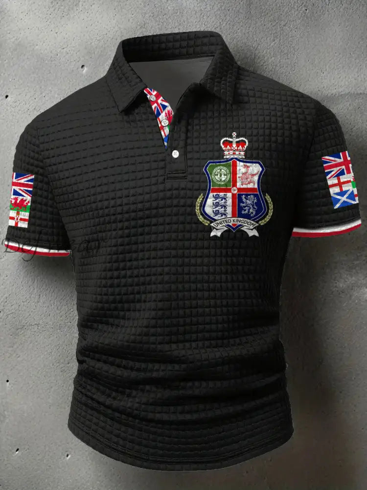 Men’s UK Scotland England Northern Ireland Wales Flag Art Printed Casual Tops Black / S