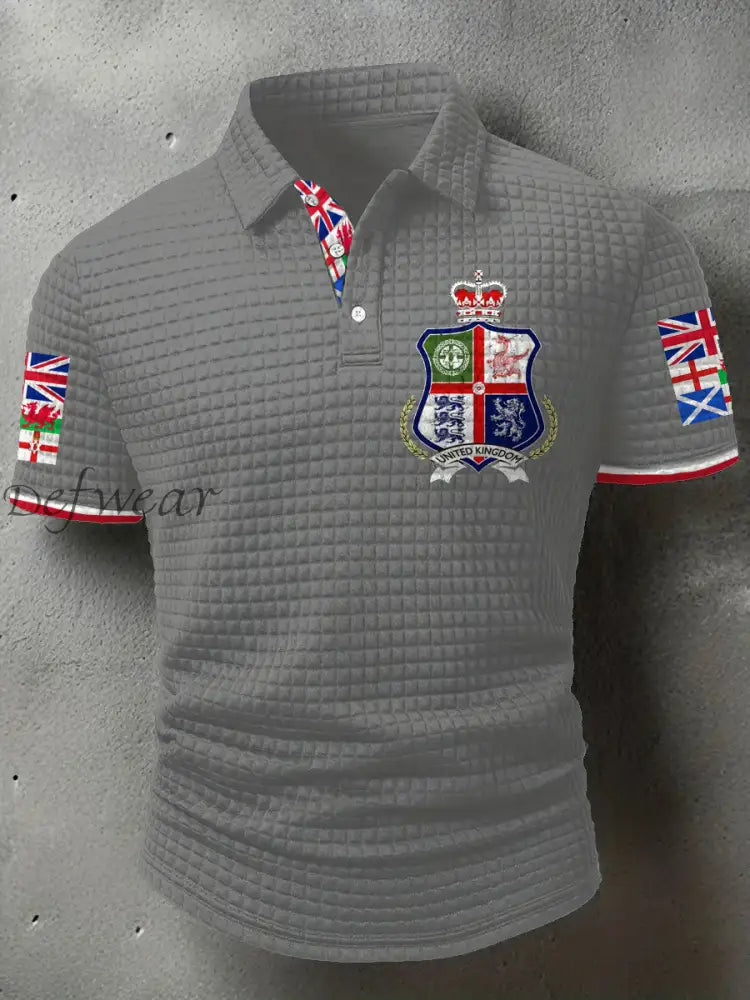 Men’s UK Scotland England Northern Ireland Wales Flag Art Printed Casual Tops Light Gray / S