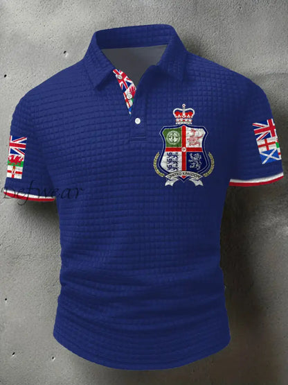 Men’s UK Scotland England Northern Ireland Wales Flag Art Printed Casual Tops Royal Blue / S