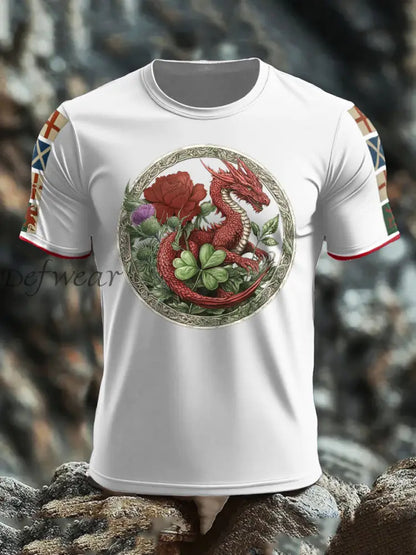 Men’s UK Scotland England Northern Ireland Wales Flag Art Printed T shirt White / S