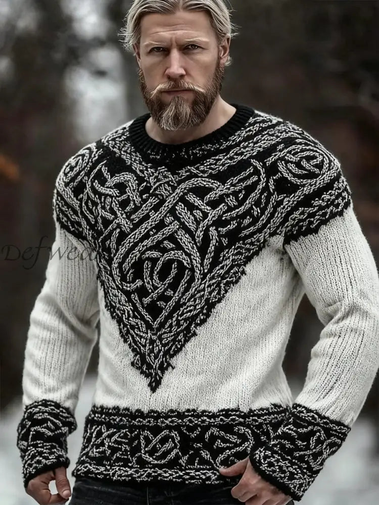 Men’s Viking Sweatshirt Black And White / S