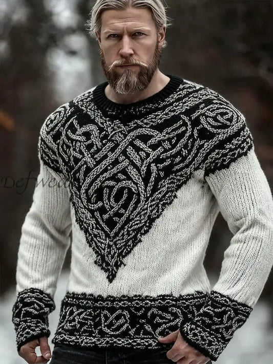 Men’s Viking Sweatshirt Black And White / S