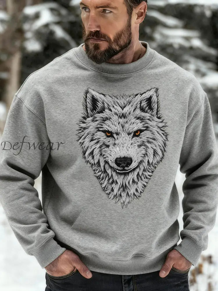 Men’s Viking Wolf Sweatshirt Light Gray / S