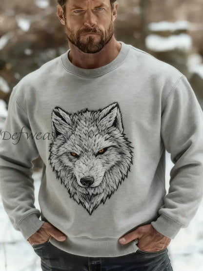 Men’s Viking Wolf Sweatshirt Light Gray / S