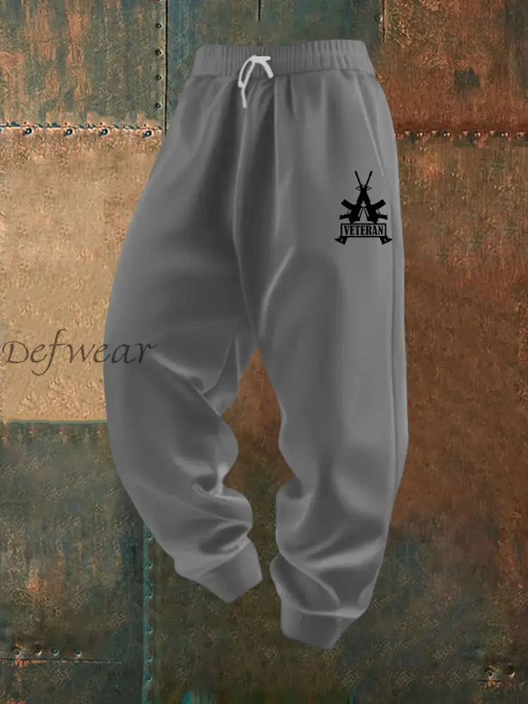 Men’s Vintage Veteran Casual Pants Gray / S