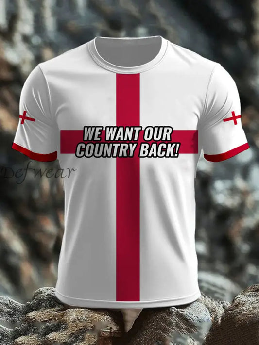 Men’s We Want Our Country Back Short Sleeves T-shirt White / S