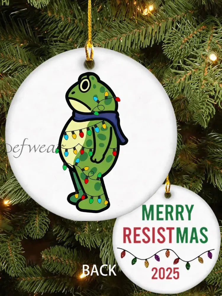 Merry Resistmas Portland Frog Printed Acrylic Decorative Ornament As picture / ONE
