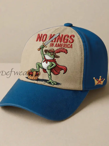 No Kings Printed Casual Unisex Hat Blue / ONE