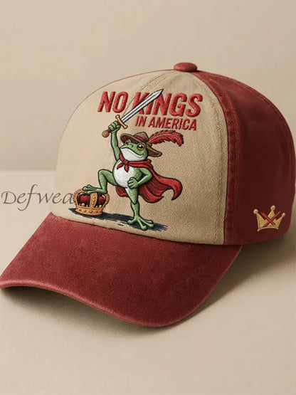 No Kings Printed Casual Unisex Hat Red / ONE