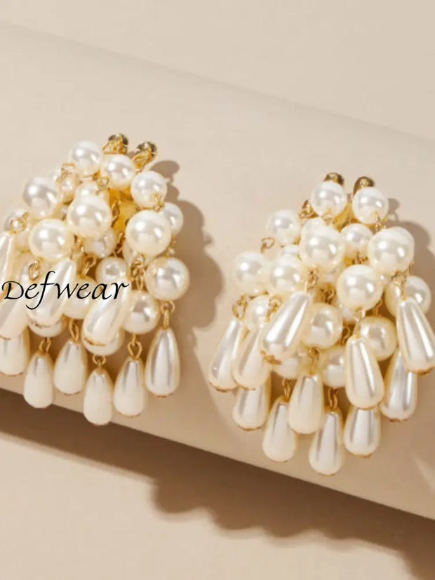 Pearl Waterfall Tassel Earrings