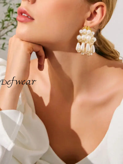 Pearl Waterfall Tassel Earrings