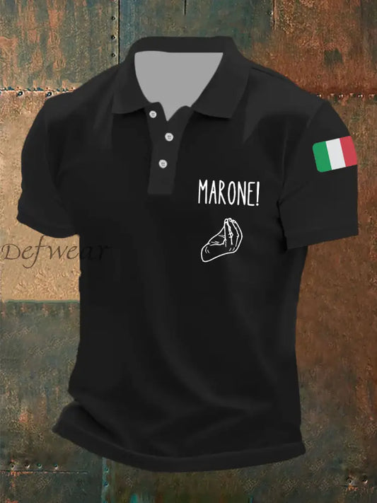 Polo italiana uomo nero / S
