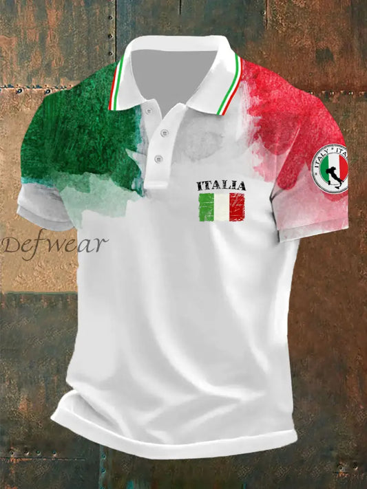 Polo uomo Italia bianco / S