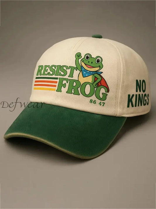Resist Frog Print Casual Unisex Hat Green / ONE