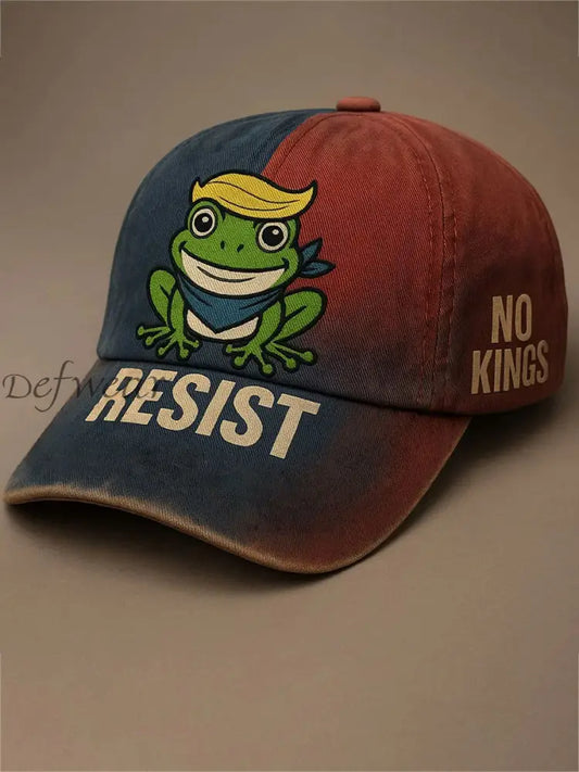 Resist Frog Print Casual Unisex Hat Red / ONE