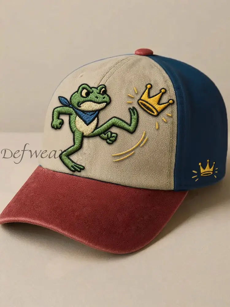 Resist Frog Print Casual Unisex Hat Red / ONE