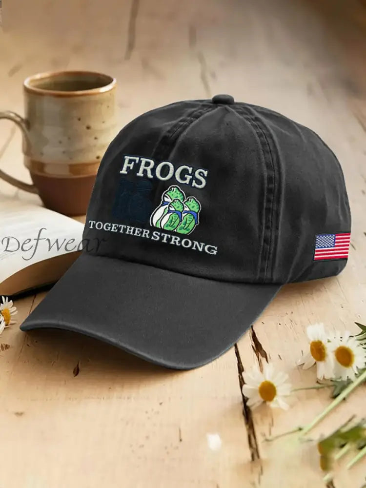 Resist Frog Printed Casual Unisex Hat Black / ONE