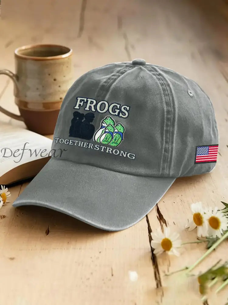 Resist Frog Printed Casual Unisex Hat Gray / ONE