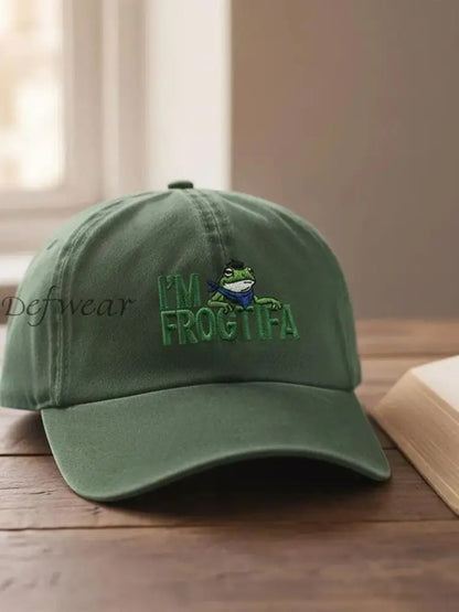 Resist Frog Printed Casual Unisex Hat Green / ONE