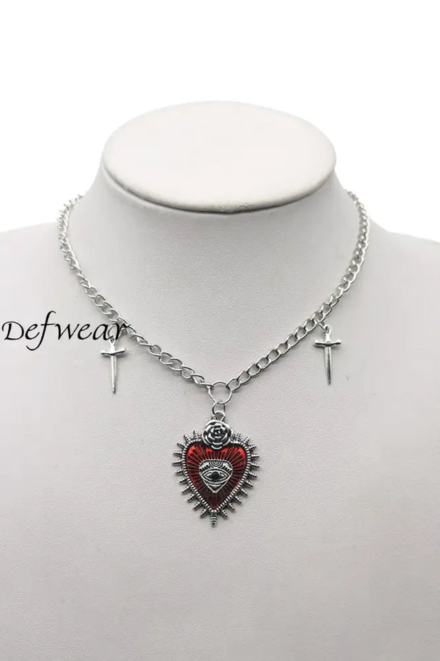 Retro Gothic Love Jewelry Necklace Silver