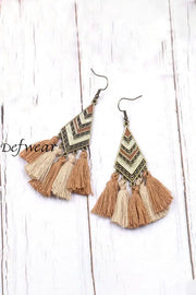 Retro Tassel Water Drop Hollow Earrings