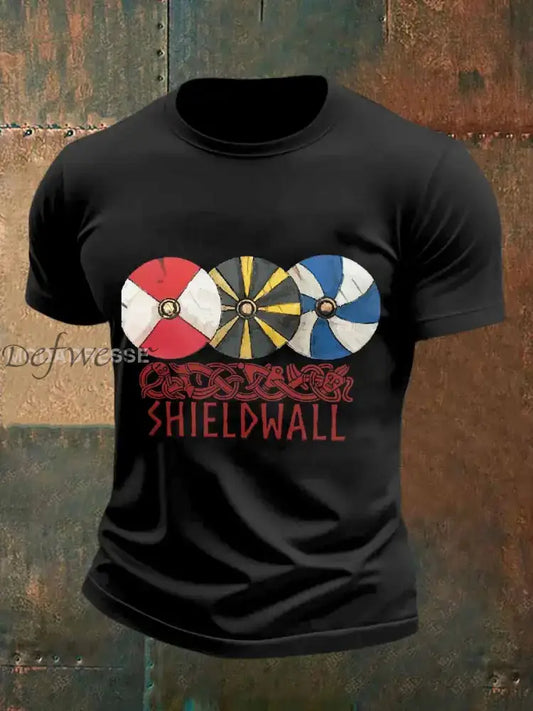Retro Viking sköld Skriv ut Casual T-shirt För Män som bild / S Ny Ankomst