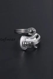 Rock Music Guitar Ring Silver