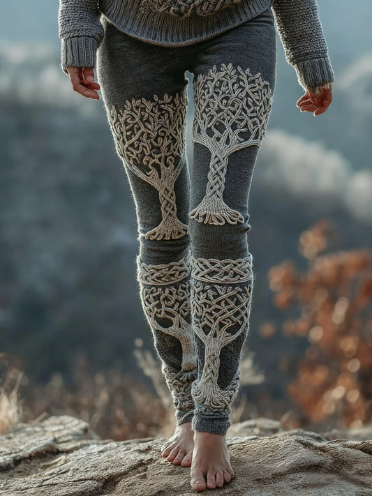 Women's Viking Celtic Knot Tree Of Life Sports Stretch Leggings