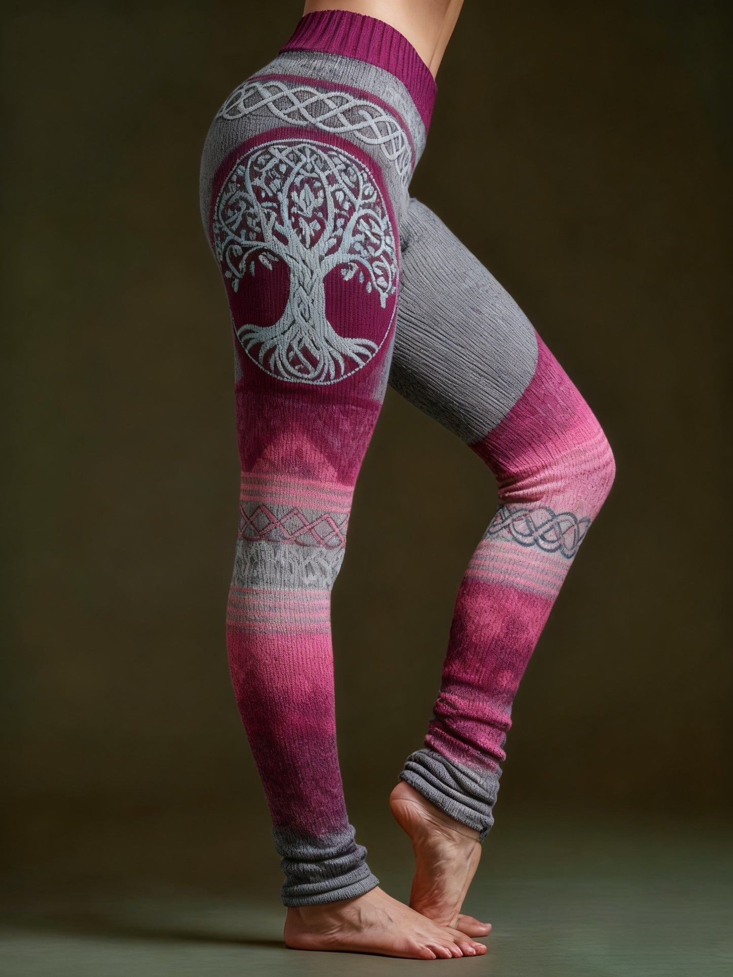 Women's Viking Celtic Knot Tree Of Life Gradient Sports Stretch Leggings