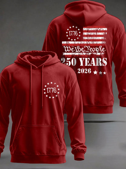 Men's United States 250 Years Printed Casual Hoodie