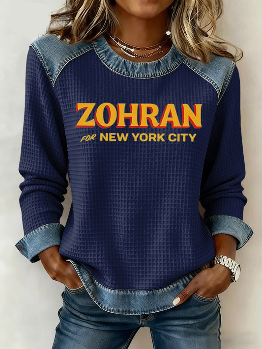 Women's Retro Mayor Mamdani Sports  Long-Sleeve Top