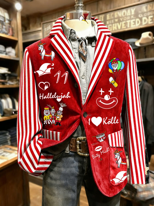 Herren Cologne Carnival Print Casual Anzüge