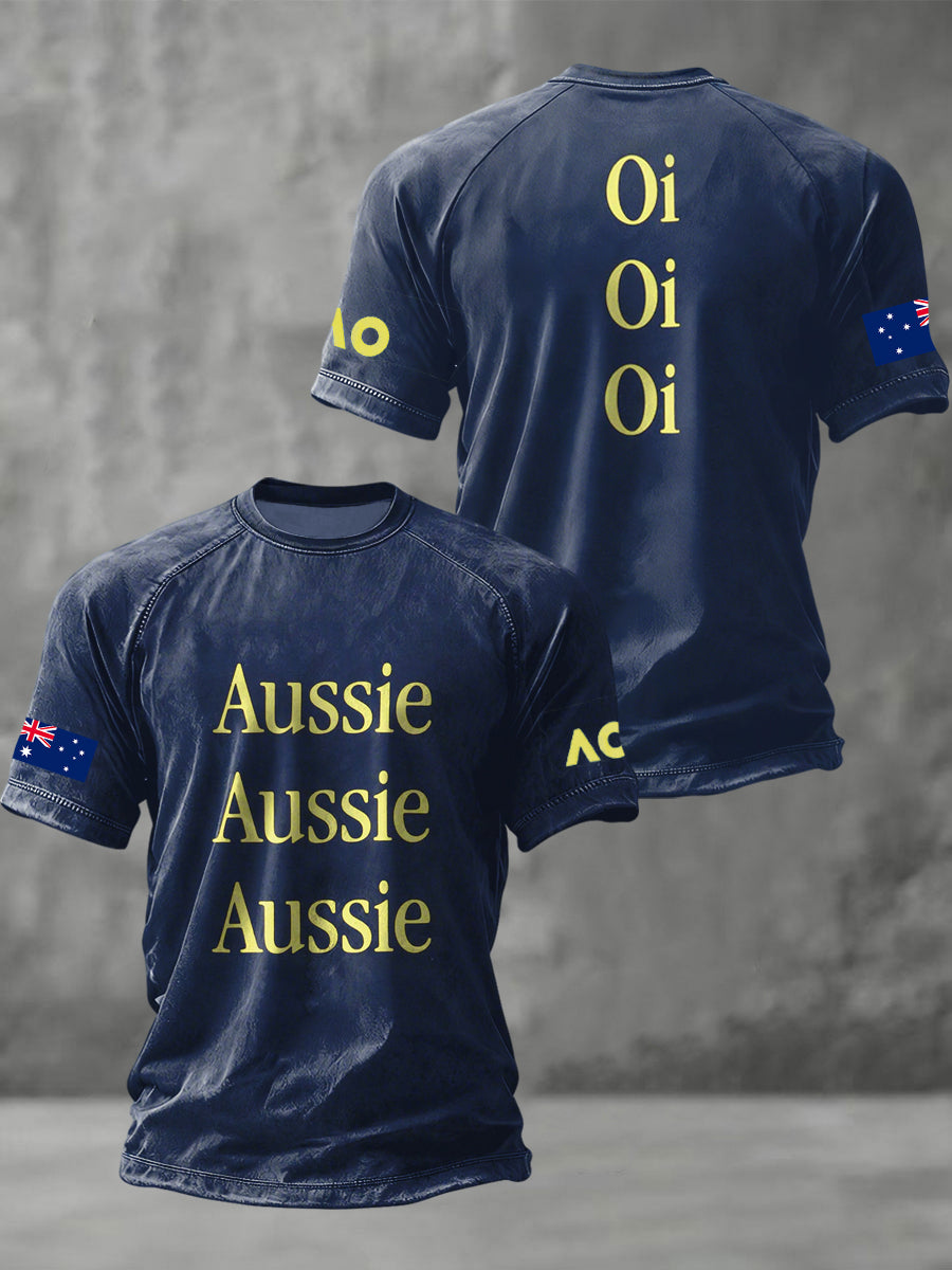 Men's Aussie  Tennis Lover Short Sleeve T-shirt