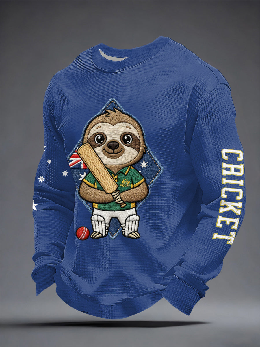 Men's Australian Cricket Waffle Long Sleeve Sweatshirt