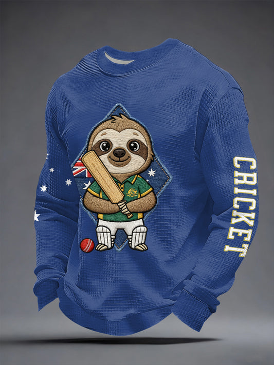 Men's Australian Cricket Waffle Long Sleeve Sweatshirt