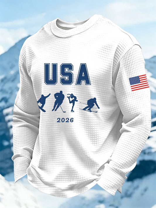Men's USA Winter Sports 2026 Waffle Top