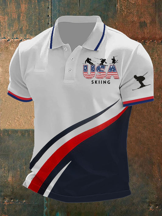 Men's Winter Sports 2026 Skiing Printed Shirt