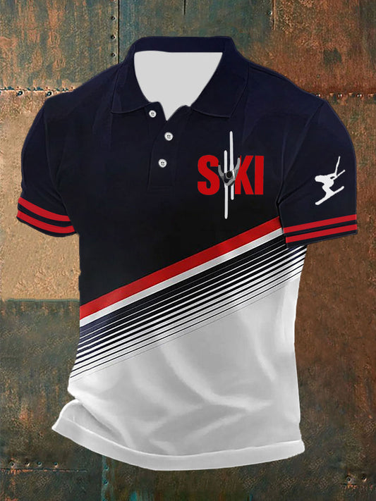 Men's Winter Sports 2026 Skiing Printed Shirt