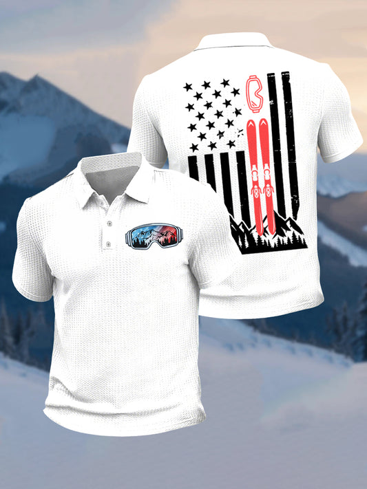 Men's Winter Sports 2026 Ski Printed short sleeve shirt
