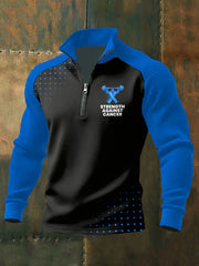 Men's Retro Prostate Cancer Awareness Print Casual Sweatshirt