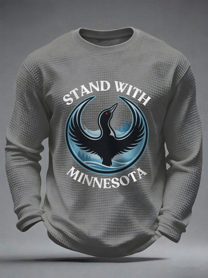 Men's Stand With Minnesota Abolish Ice Waffle Long Sleeve T-Shirt