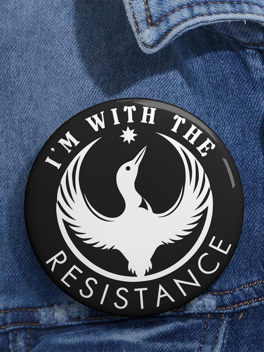 Unisex I am with the resistance Printed Brooch
