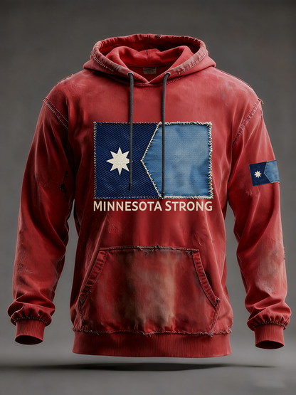 Men's Minnesota Strong Oversized Drop-Shoulder Hoodie With Pockets