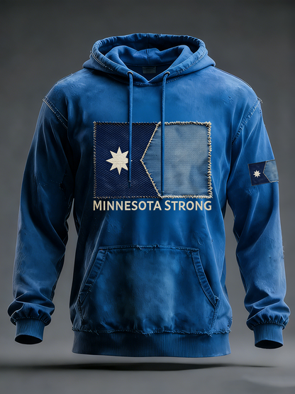 Men's Minnesota Strong Oversized Drop-Shoulder Hoodie With Pockets
