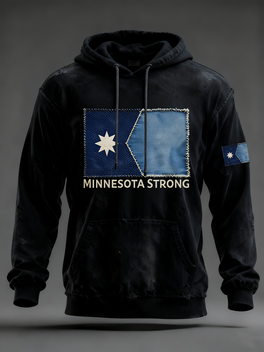 Men's Minnesota Strong Oversized Drop-Shoulder Hoodie With Pockets